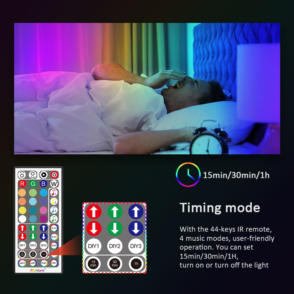 Led stripe lys, musikk sync, musikk sync farge skiftende led lys stripe, smd 5050 rgb led lys strips diy