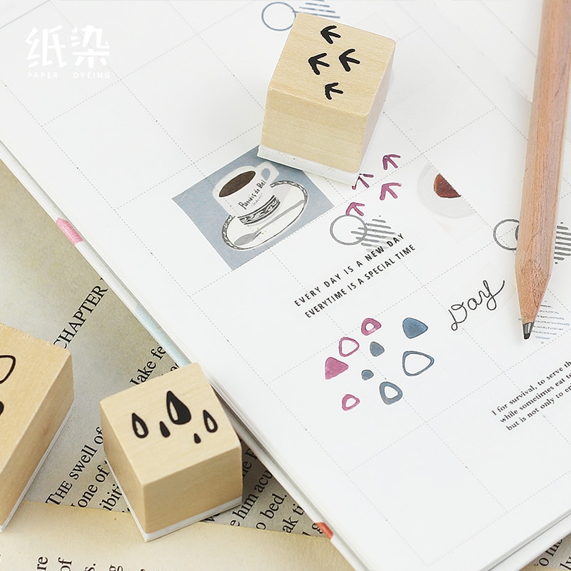 1 Set Basic shapes Dots Triangle stamp DIY wooden rubber stamps for scrapbooking stationery scrapbooking standard stamp