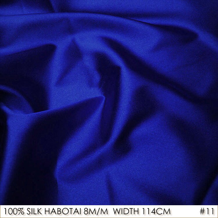 SILK HABOTAI 114cm width 8momme Mulberry Silk Lining Sewing Material Batik Painting Patchwork Fabric Royal Blue NO 11
