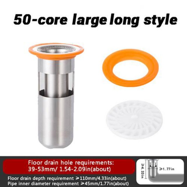 Bathroom Floor Drain Stainless Steel Deodorant Floor Drain Rust-Resistant Anti-Odor Drain For Home Bathroom Toilet Sewer Drain: 04