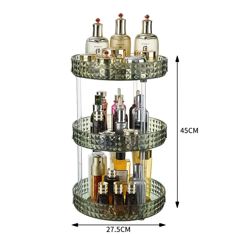 Tablett Regal Luxus Schmink tisch Kosmetik rotierende Lagerbier Regal Kasten Schlecht Schreibtisch Regal Parfüm Hautpflege Produkt Regal: Weiß