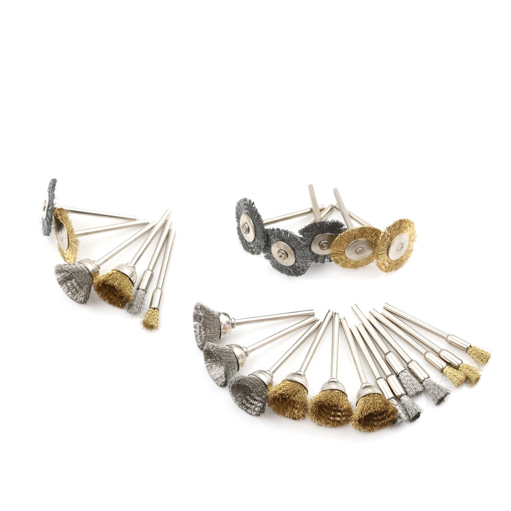 24Pcs/lot Wheel Brushes Brass Brush Wire Die Grinder Rotary Electric Tool for Engraver