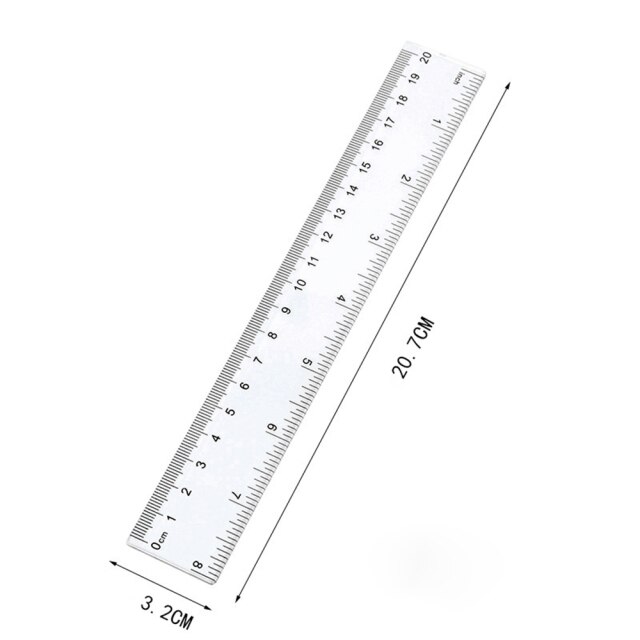Plastic Ruler 6/8/12 Inch Standard/metric Rulers Straight Ruler Measuring Tool Drawing Device For Student School Office: 20cm