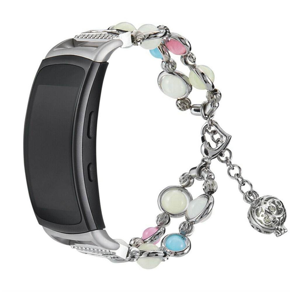 Lichtgevende Kralen Armband Strap Voor Samsung Gear Fit 2 Pro Smart Horloge Roestvrij Staal Pols Band Voor Samsung Gear Fit 2 Correa