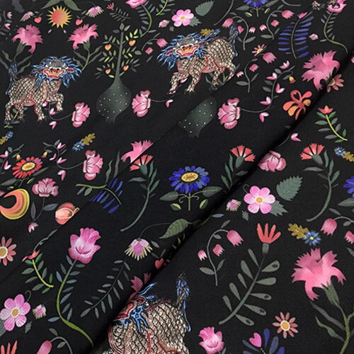 Tela de gasa de sarga de seda pura estampada Floral suave hermoso de flores, STW122
