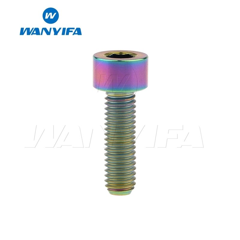 Wanyifa titan bolt  m5 x 10 12 16 18mm unbrakonøkkel stigma hode ti skrue til sykkelstamme setepinne: M5 x 18mm regnbue