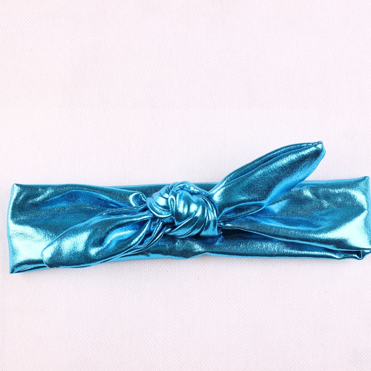 Baby Headband Girls Rabbit Baby Bows Ear Hairband Turban Knot Tie Head Wraps Gd Baby Hair Accessories Bandeau BABYs Fille: MY-LK01-BU