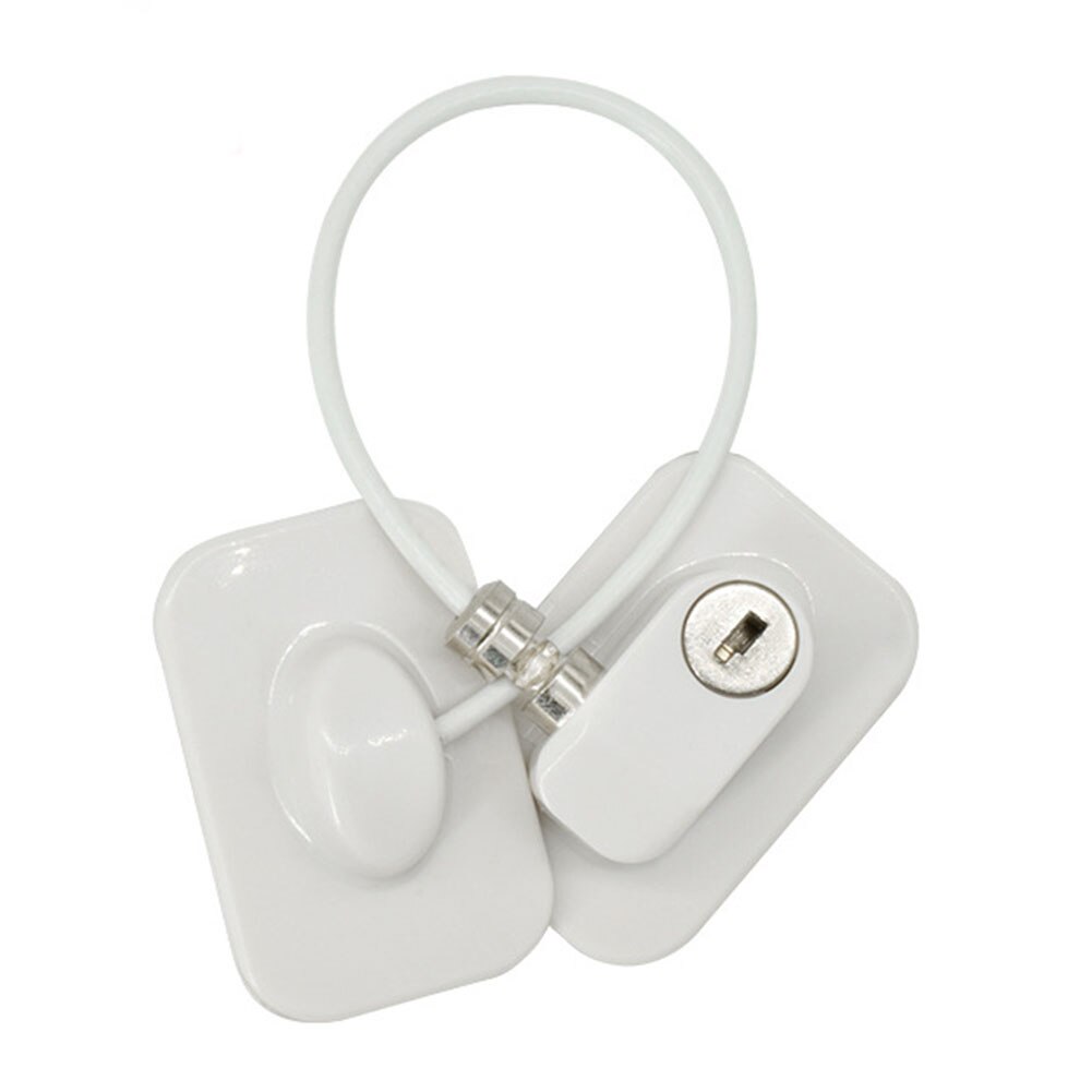 Cabinet 1 Key Refrigerator Door Freezer Window Lock Children Security Baby Safety Non Drilling Home Easy Install Restrictor: White