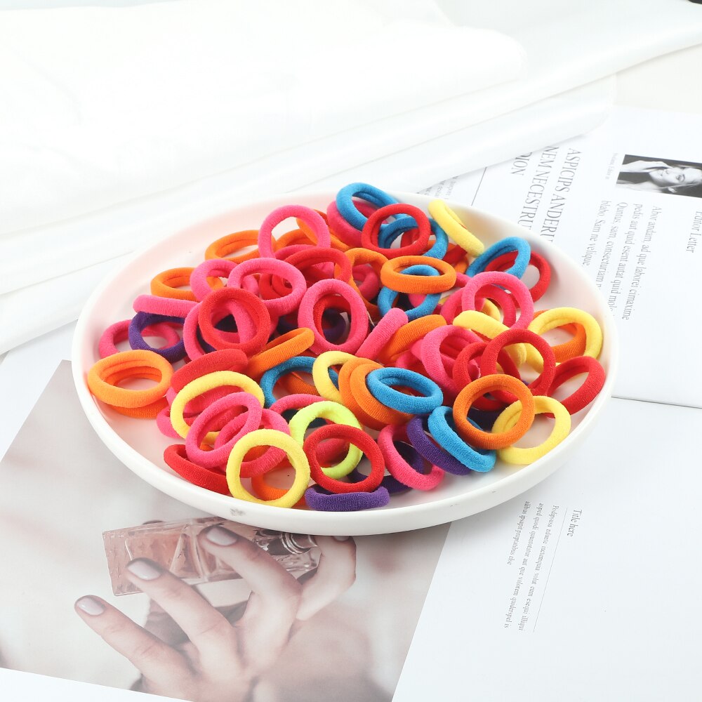 50 Stks/set Elastische Haarbanden Kinderen Meisjes Paardenstaart Houder Chouchou Rubber Band Hoofdband Haar Ties Candy Kleur Haaraccessoires: 2 Set