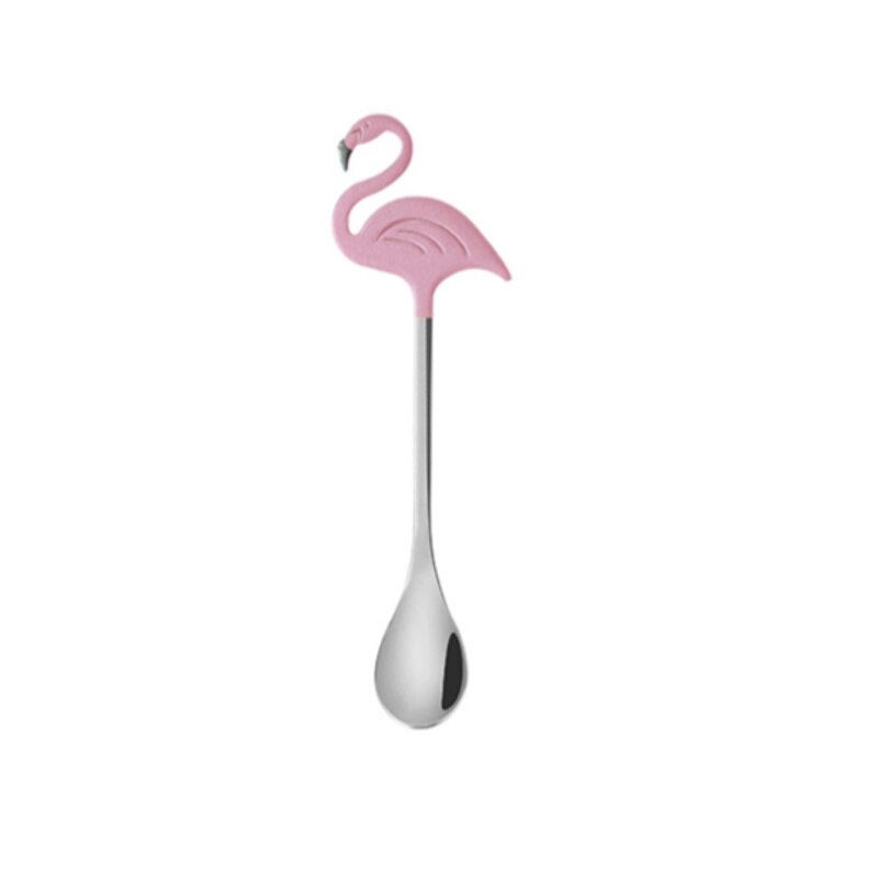 Platos de cerámica con forma de flamenco, vajilla creativa en 3D para postre, plato de frutas, bol para ensalada, platillo de desayuno y té original, estilo occidental, 1 unidad: silver spoon