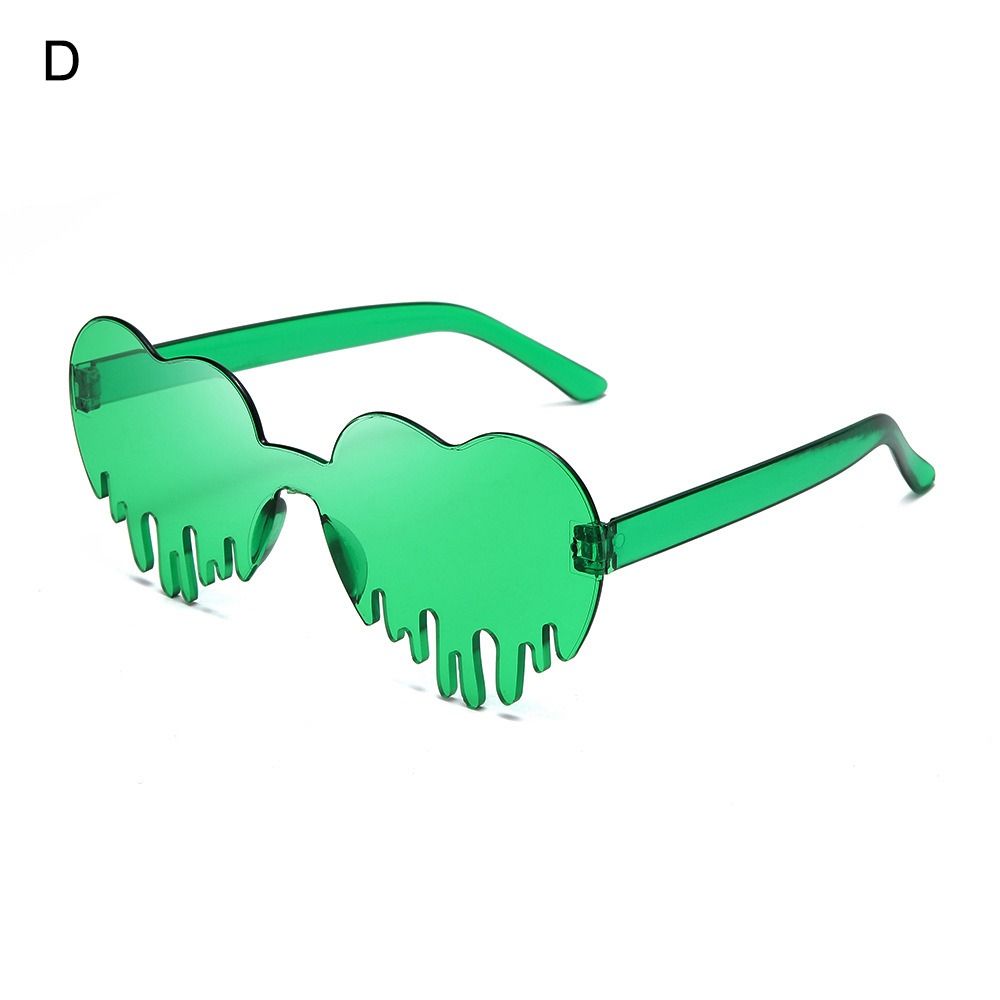 Gafas de sol de trébol irlandés para el Día de San Patricio, lentes verdes de trébol de cuatro hojas, disfraz de Leprechaun, gafas de sol sin montura a la: Azul