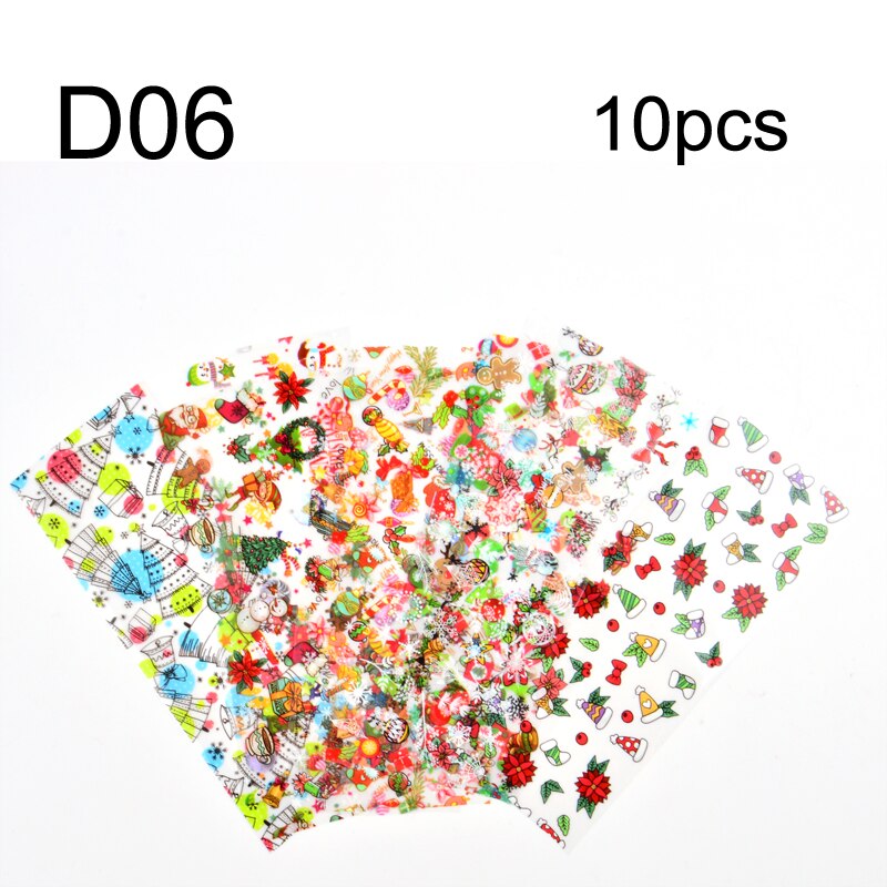 1 set rol bloemen nagelstickers retro kerst nagelfolie nageltransfer sticker zoete parijs script nageldesigns manicure: D06