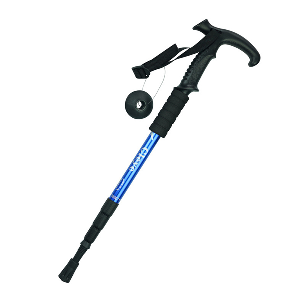 Adjustable 4 Section Trekking Walking Hiking Sticks Telescoping Anti Shock Cane