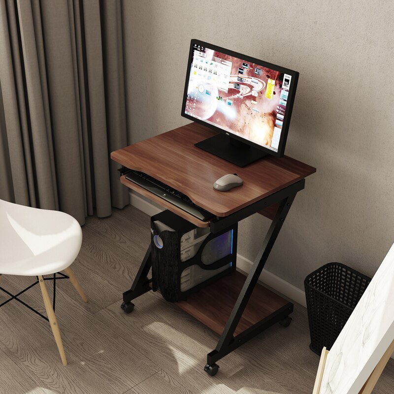 60x48x72cm Work Study Writing Table 60x45x75cm Mini Computer Desk Small Home Office Furniture Keyboard Bracket Metal Z BlackDesk: Walnut-Z-60x48x72cm