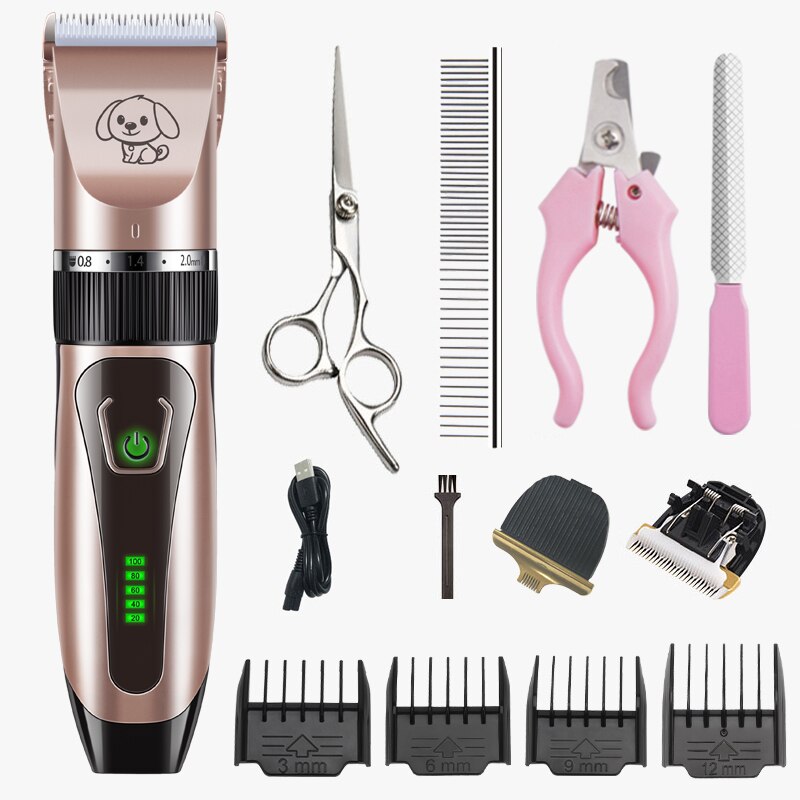 Tondeuse Chien Professionnelle B10 - Corps Métal, Lame Céramique Noire, écran LED Toilettage Du Chien