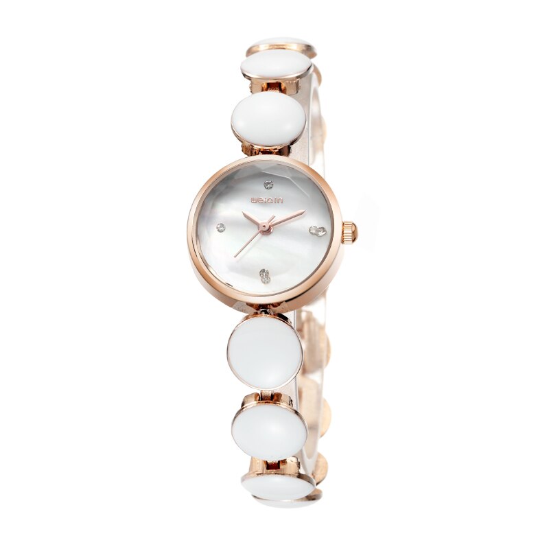 Weiqin Vrouwen Horloge Luxe Witte Riem Dameshorloge Stijlvolle Elegante Quartz Armband Horloge Vrouwen Montre Femme Eenvoudige