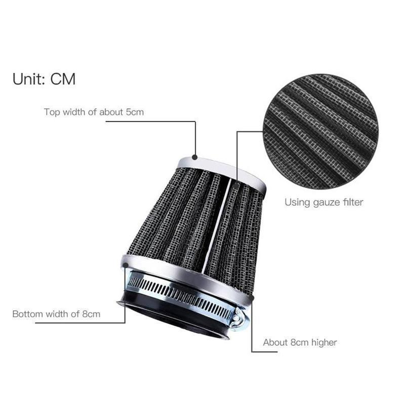Motorcycle Air Filter Mushroom Head Filters Universal 35mm 44mm 50mm 54mm 60mm Motorcycle Air Intake Filter Cleaner Black