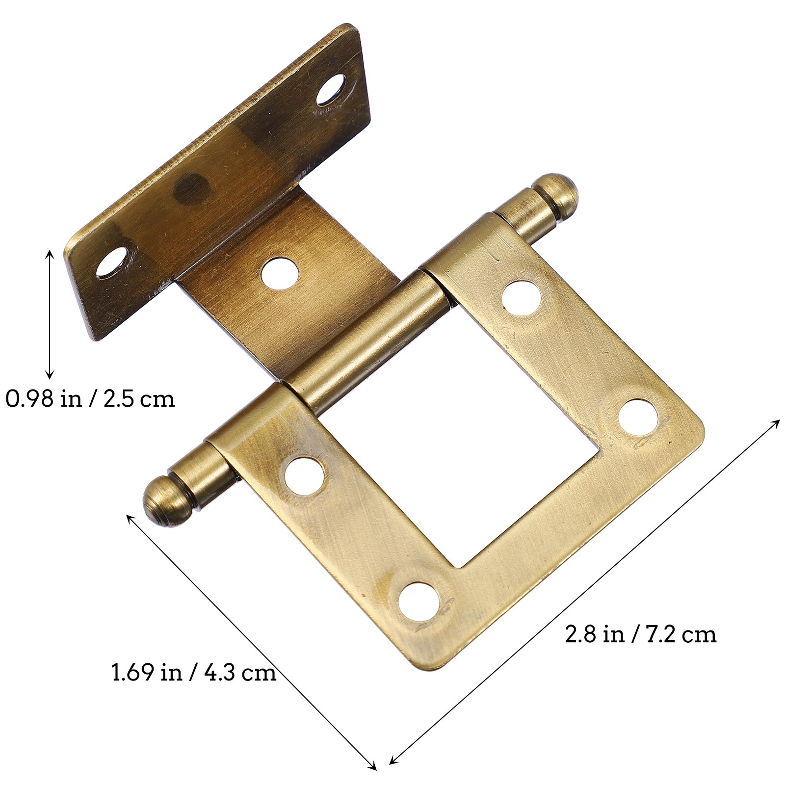 2Pcs Iron Door Hinges Practical Cabinet Hinges Sturdy Furniture Hinges