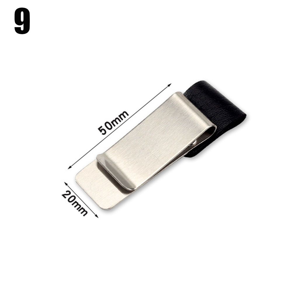 1Pc Metal Leather Brass Pen Holder Stainless Steel Pencil Clip Vintage Dairy Notebook Pen Holder Spiral Loose Leaf Memo Clip: 9 50X20mm