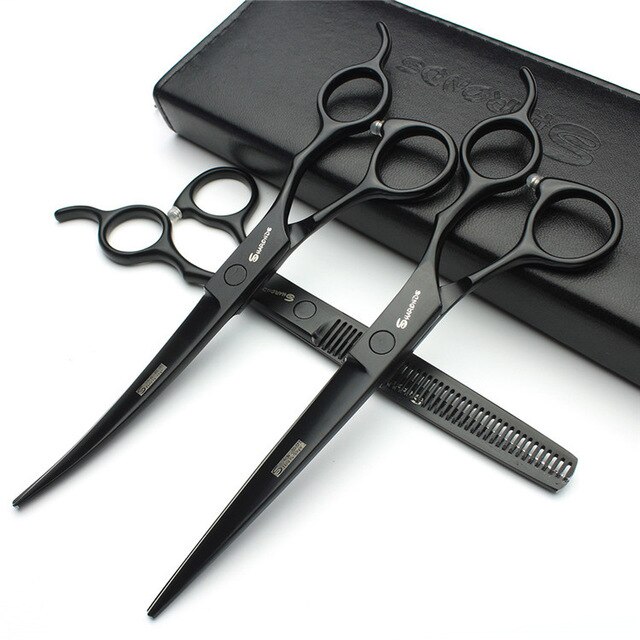 7 inch Cat and dog styling tools pet scissors up Curved scissors Animal scissors Cats Hair Cutting