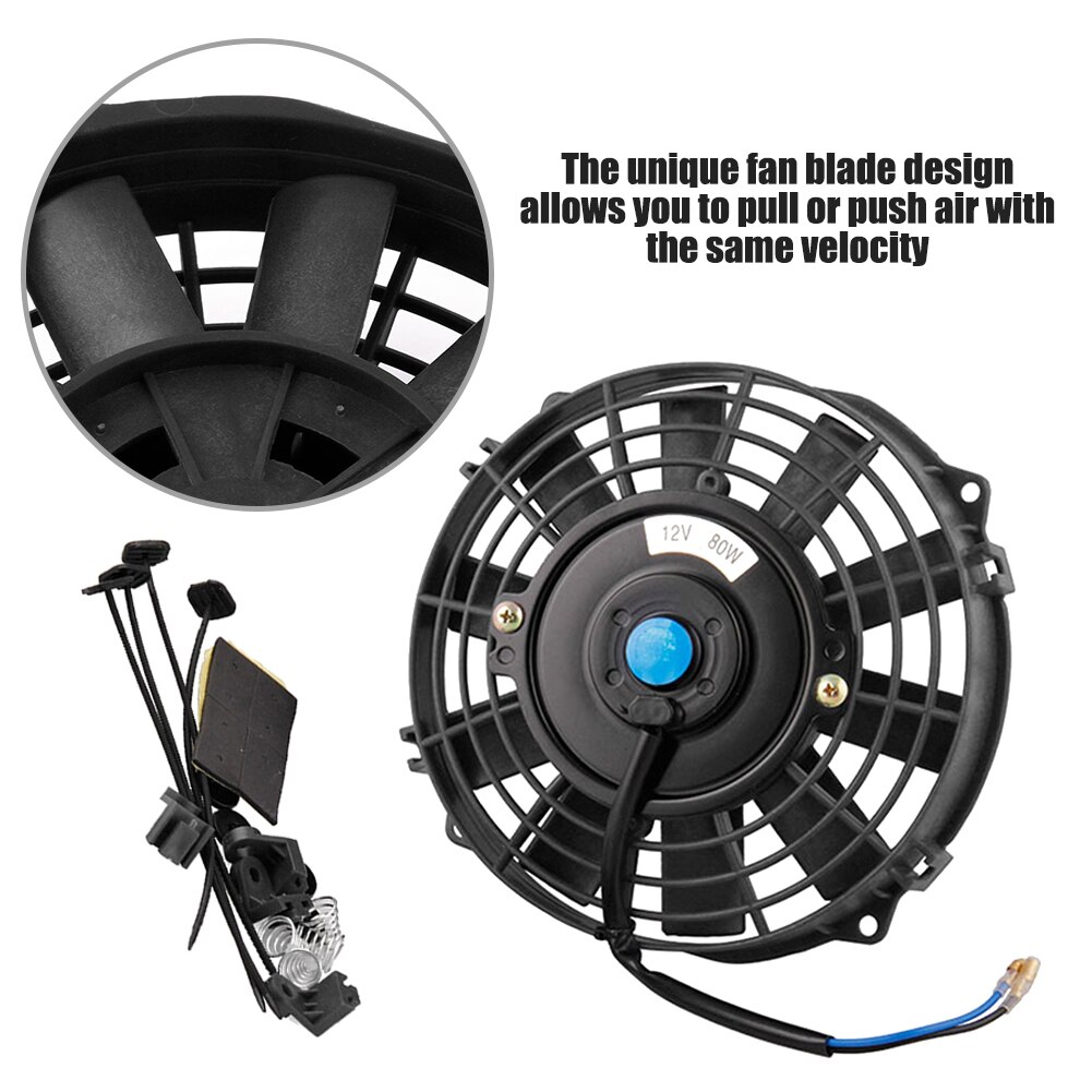 7 Inch Auto Cooling Fan High Power Auto Universal Watertank Elektronische Fan Cooler Radiator Koeling Thermo Elektrische Ventilator Universele