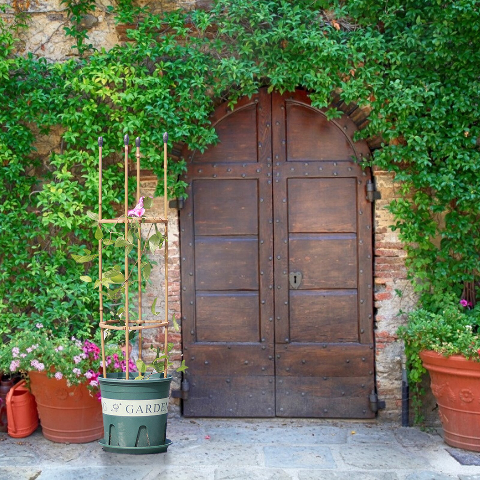 Durable Climbing Plant Support Imitation bamboo 4-pole Climbing FrameTools Flower Vegetables Plant Support Frame Brackets