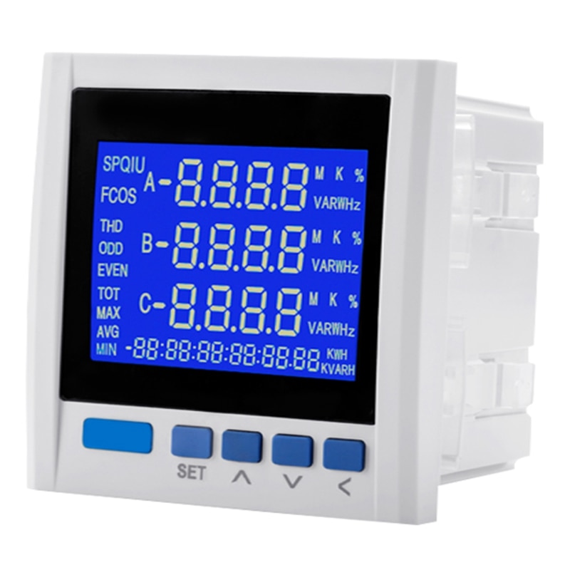 -YG889E-9SY Three-Phase Multifunction LCD Digital Volt Amp Power Meter Energy Accumulation RS-485 Network Table: Default Title