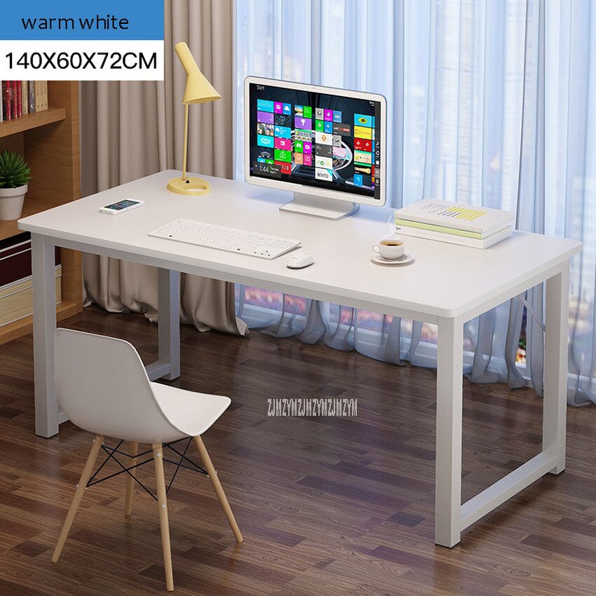 120/140cm*60*72cm Computer Desk Laptop Table for Home Office Working Study Wooden Desktop Steel Frame Durable Simple Desk Table: 140cm Color A