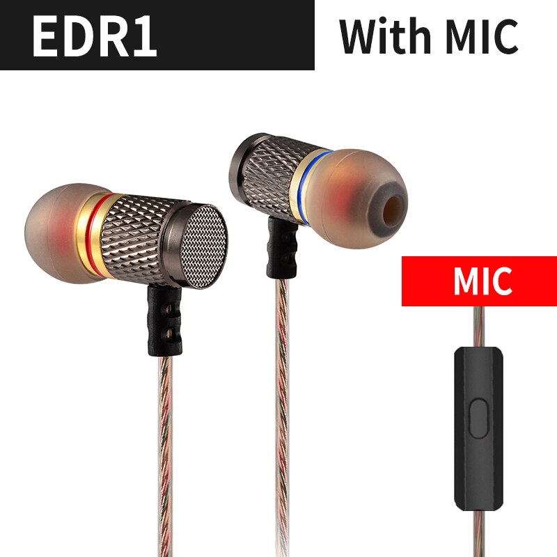 Kz edr 1 ohrhörer, vergoldetes gehäuse, headset mit mikrofon, 3.5mm hifi-in-ear-monitor-bass-stereo-ohrhörer, bestellung: Kzedgoldwithmic