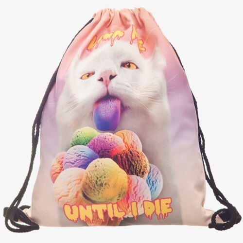 Katze flucht 3D druck Frauen Klassische immer mochila escolar mann taschen Reise mochilas Rucksack kordelzug: SKD27061