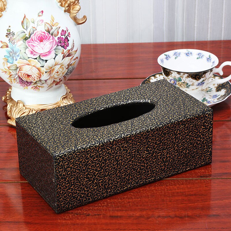 Leather Drawer Box European Style Household Tissue Box Towel Napkin Tissue Box Office Home Hotel Decorative Tissue Boxes