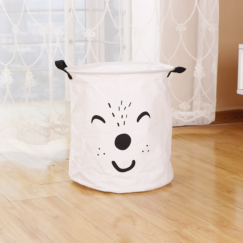 Baby Laundry Basket Foldable Toy Storage Bucket Picnic Dirty Clothes Basket Box Canvas Organizer Laundry Hamper: E