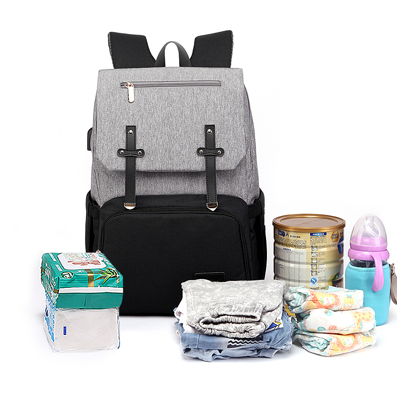 Sac à dos à couches pour bébé, sac de poussette pour maman papa, sac à main Oxford étanche, Kits de couches d'allaitement, sacs de maternité, support chauffant USB,