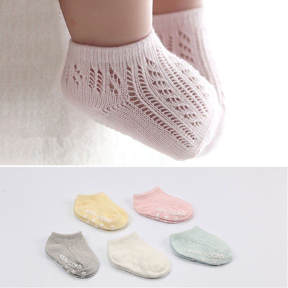 Babysokjes beenwarmers baby zomer korte mesh sokken gebreide holle katoenen net ademende sokken voor pasgeboren jongens kinderen