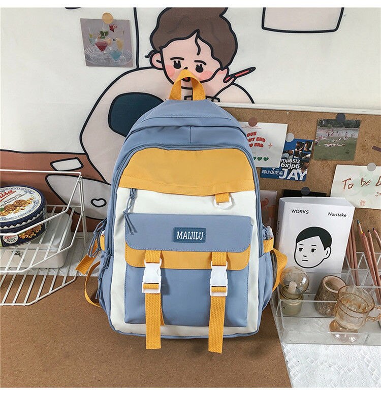 Schultaschen für Teenager-mädchen, schülerinnen-Rucksack für sterben hoch Schule, damen-schultasche Ich bin Patchwork-stil, lässig , 2022: Blau