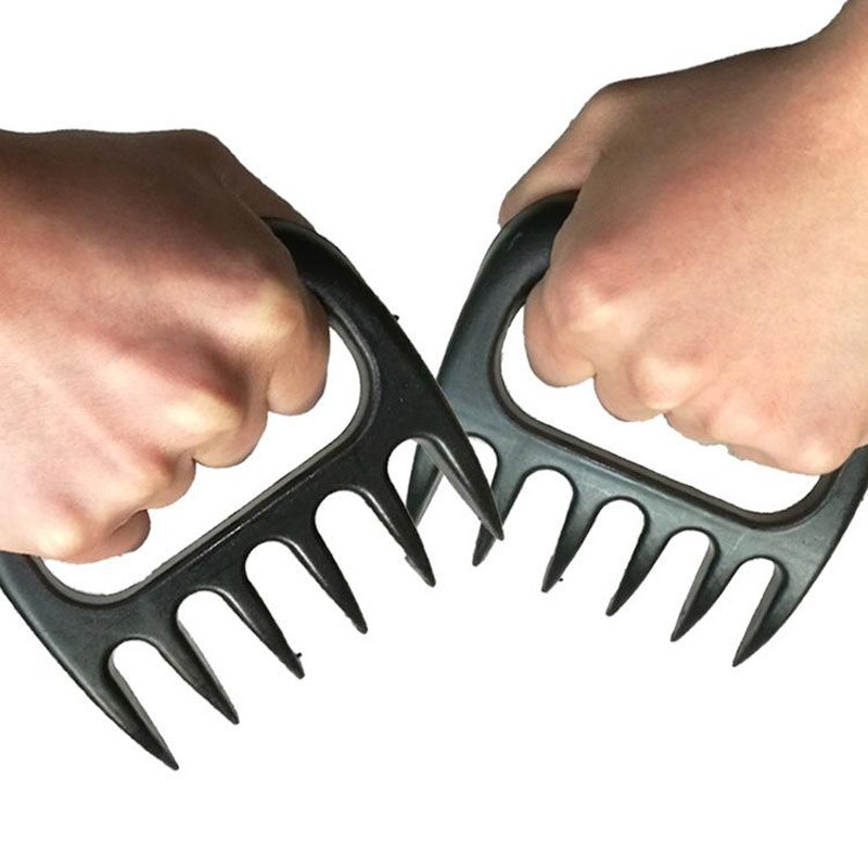 2 stk/parti køddelerværktøj bjørnekløer grillgaffel multifunktionstænger trække kødstrimler svinekødsklemme stegegaffel sort grillsæt