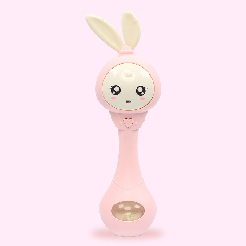 0-12M Musical Flashing Baby Rattles Baby Infant Hand Bells Cute Rabbit Hand Bells Rattles Newborn Infant Early Educational Toys: C