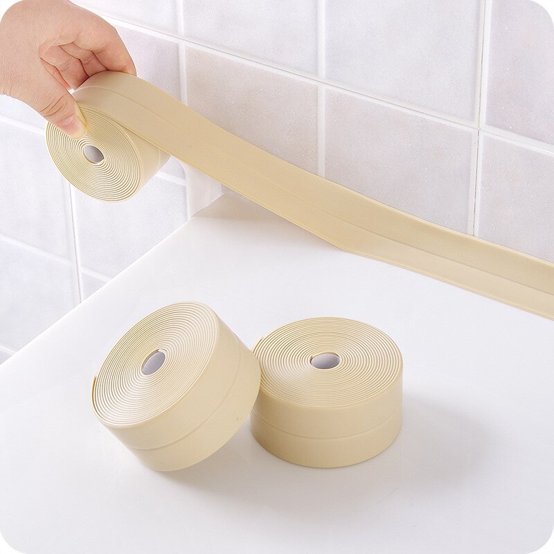 Keuken Muursticker Badkamer Tape Douche Wastafel Bad Afdichting Tape Strip Lijm Waterdichte Tape Wit Pvc Zelfklevende