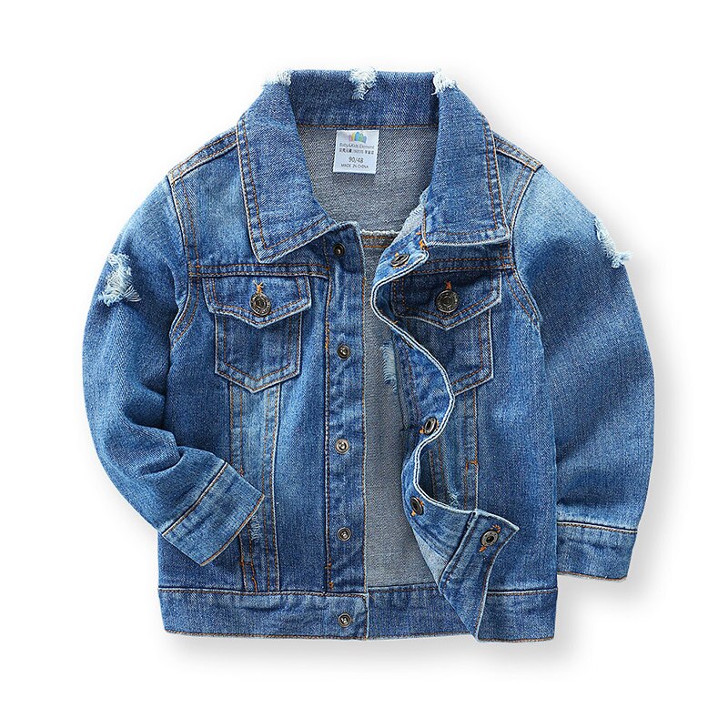 2-12 Years Newest Jean Baby Denim Jacket Autumn Winter Children's Clothing Patchwork Jacket Lapel Shirt for Kids: 7T