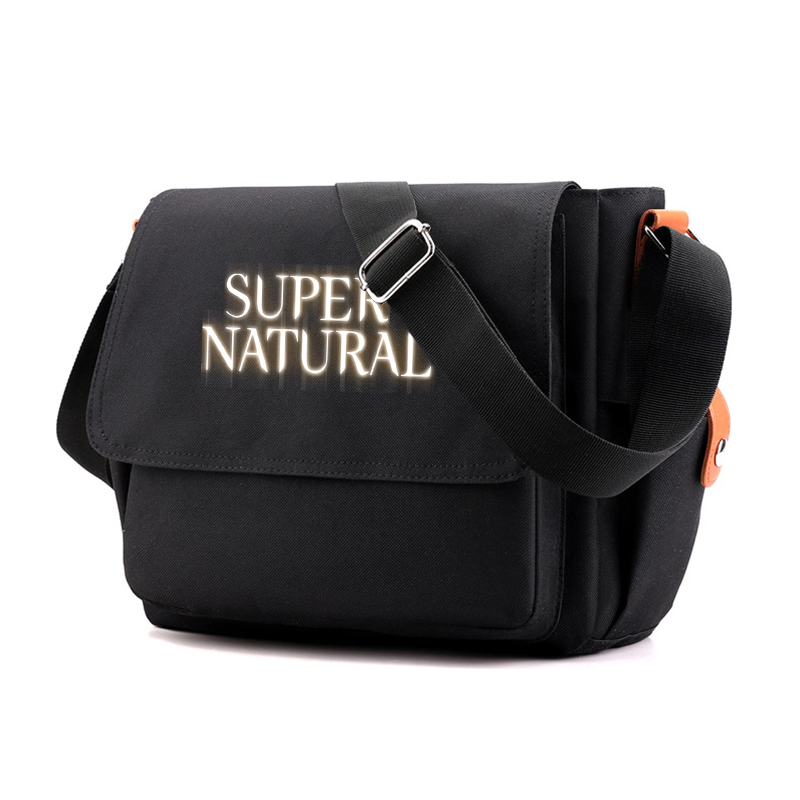 Supernatural Casual Messenger Bag School Shoulder Bag For Students Children Teenager Vintage Canvas Crossbody Bag: Orange
