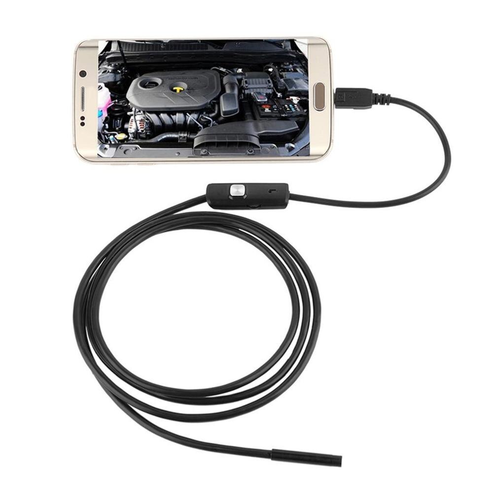 Waterproof 720P 1M 7mm Lens USB Cable Mini Rigid Inspection Camera Snake Tube Endoscope Borescope With 6 LED For Android Phone