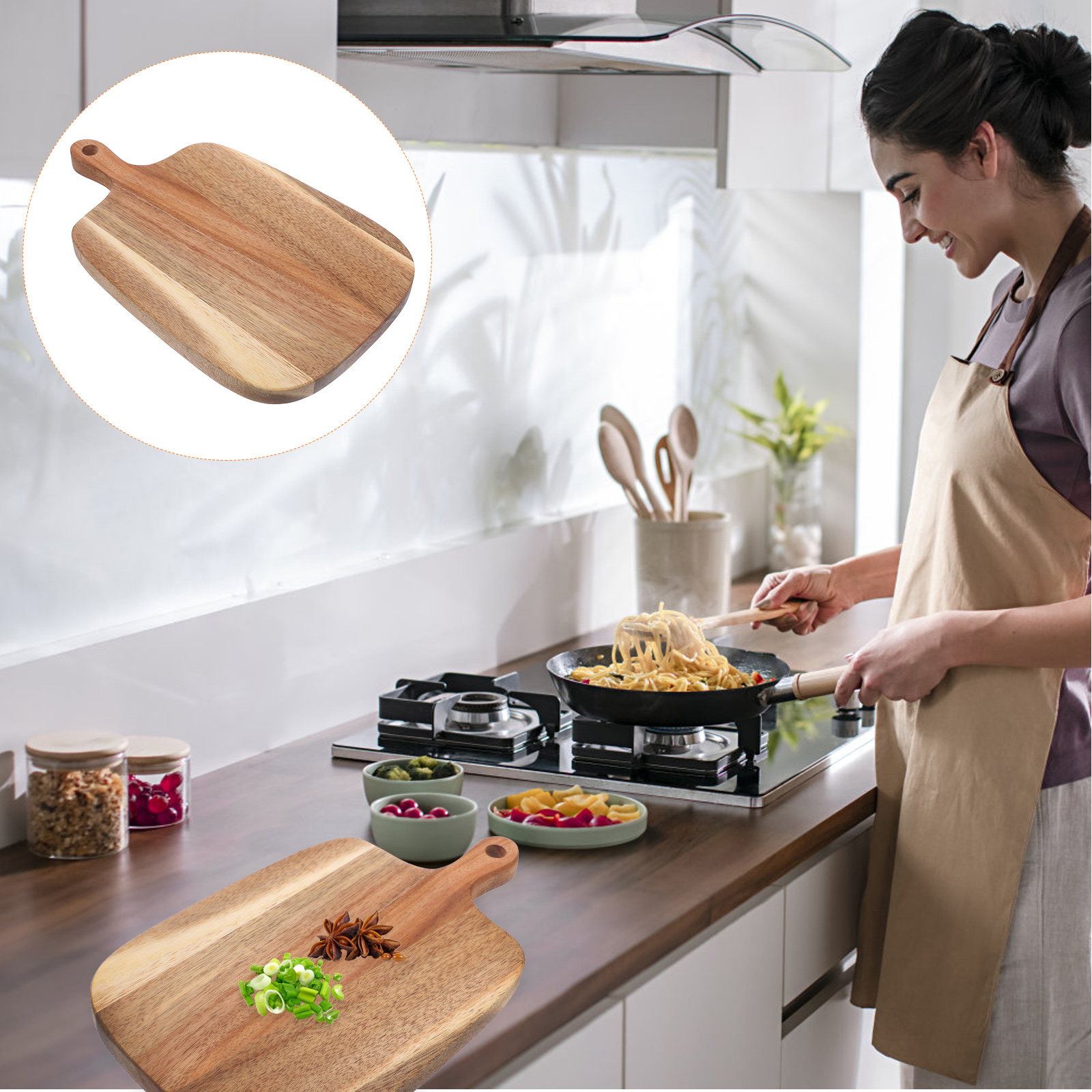 Akazien holz Schneide brett Hack klotz Mahlzeit Zubereitung bretter Servier käse für zu Hause Holz küche