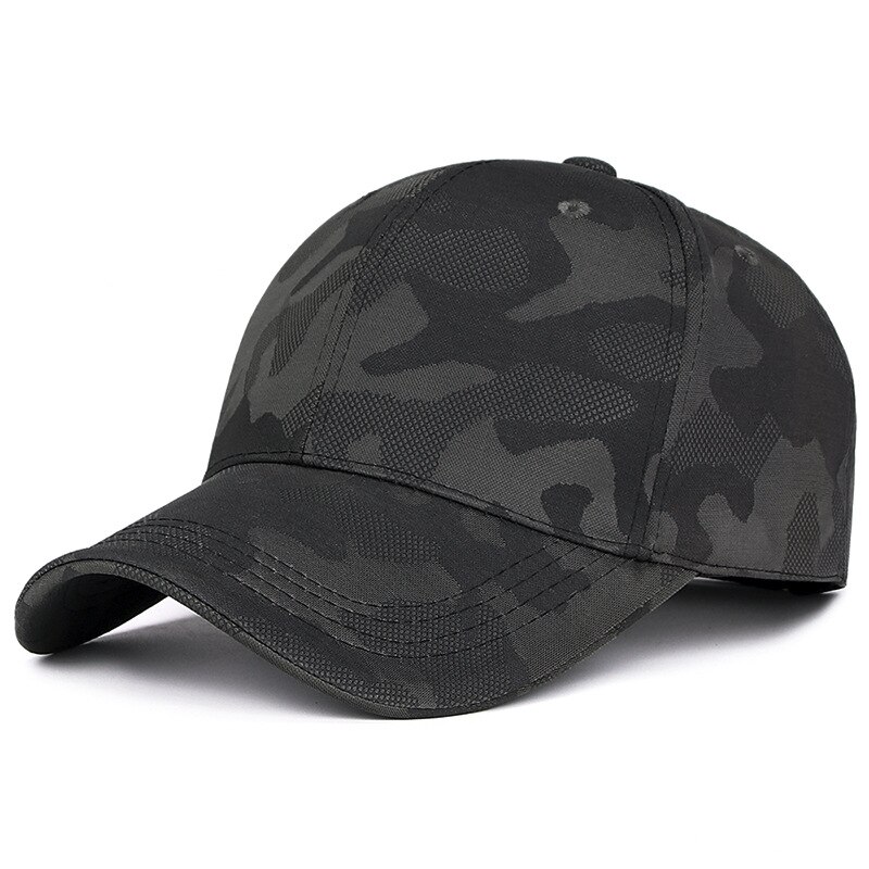 Camouflage baseball kasket forår og efterår udendørs fritid enkel solhat mænd og kvinder golfhat justerbar snapback kasket: Dyb grå camouflage