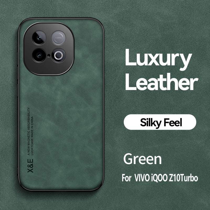 For Vivo Iqoo Z10 Turbo Pro Magnetic Case Matte Leather Cover Vivo Iqoo Z10 Turbo Camera Shell Shockproof Fundas Iqoo Z9 Turbo: Vinyl / Blue