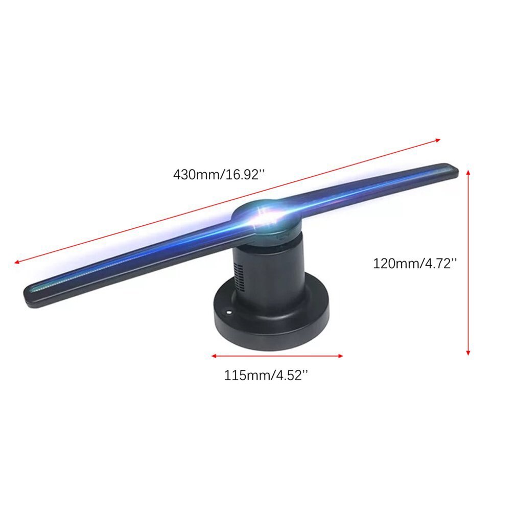3D Fan Hologram Projector 224 Lamp Kralen Blote Oog 3D Led Wifi Holografische Projector Beelden Video Advertising Speler 16G geheugen: Default Title