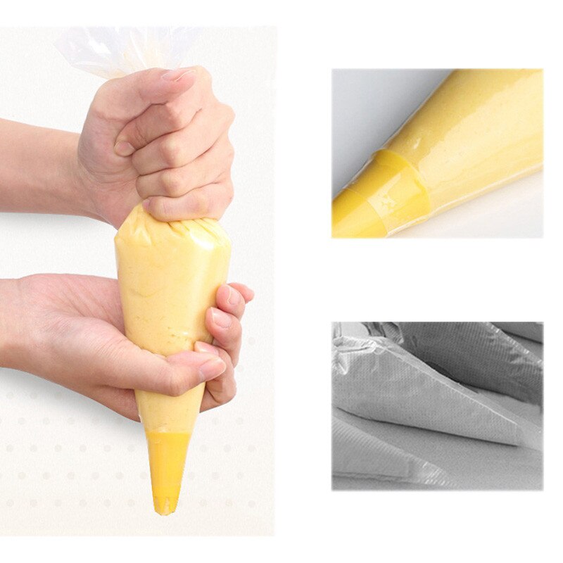 50 Pcs/roll Grote Maat Wegwerp Spuitzak Icing Fondant Cake Decorating Pastry Tip Tool Transparante Wegwerp cake tassen