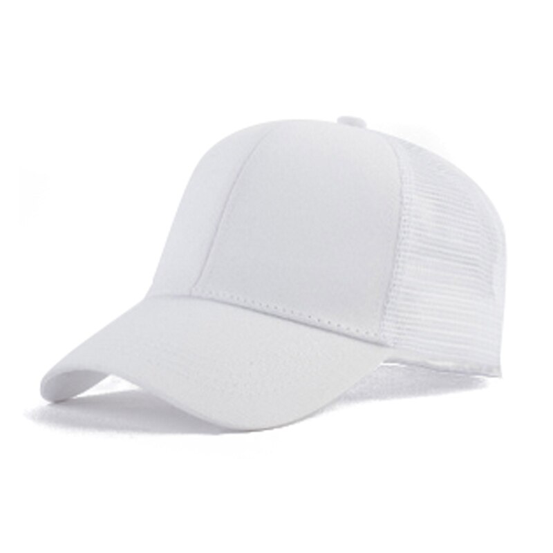 Casquette de Tennis pour femmes, 1 pièce, pour l&#39;été, queue de cheval, Baseball, Snap back, pour filles, pare-soleil, Sport, en maille, blanc/rose/noir/gris/kaki: White