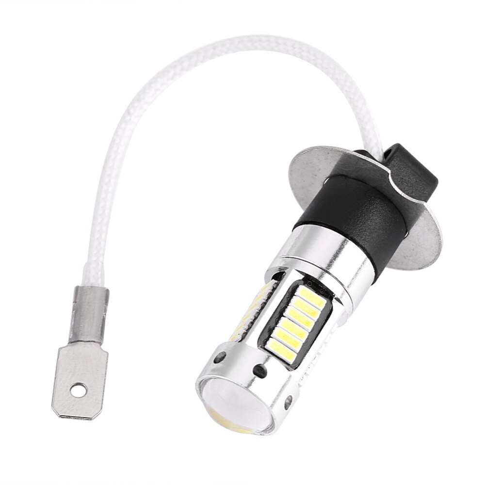 1 par  h3 lyspære 4014 hvite led bil tåkelys pære lampe  dc 12v 25w bil tåke  h3 led lampe