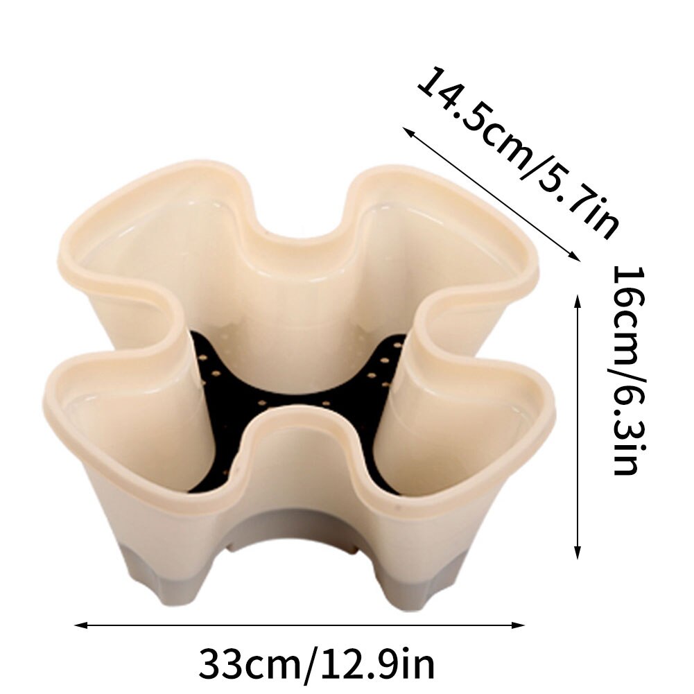 Stackable Flower Tower Multi-Layer Vertical Plant Planter Four Petal Plastic With Tray For Strawberry Vegetable Garden Balcony