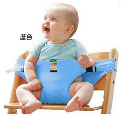 Baby bærbar sæde baby spisebælte stol spædbarn rejsesæde børn spisestue sikkerhedssele stol: Blå